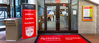 Entrance lobby of Robert Wood Johnson Library for Health Sciences Entrance lobby of Robert Wood Johnson Library for Health Sciences