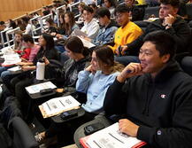 Rutgers students in classroom.